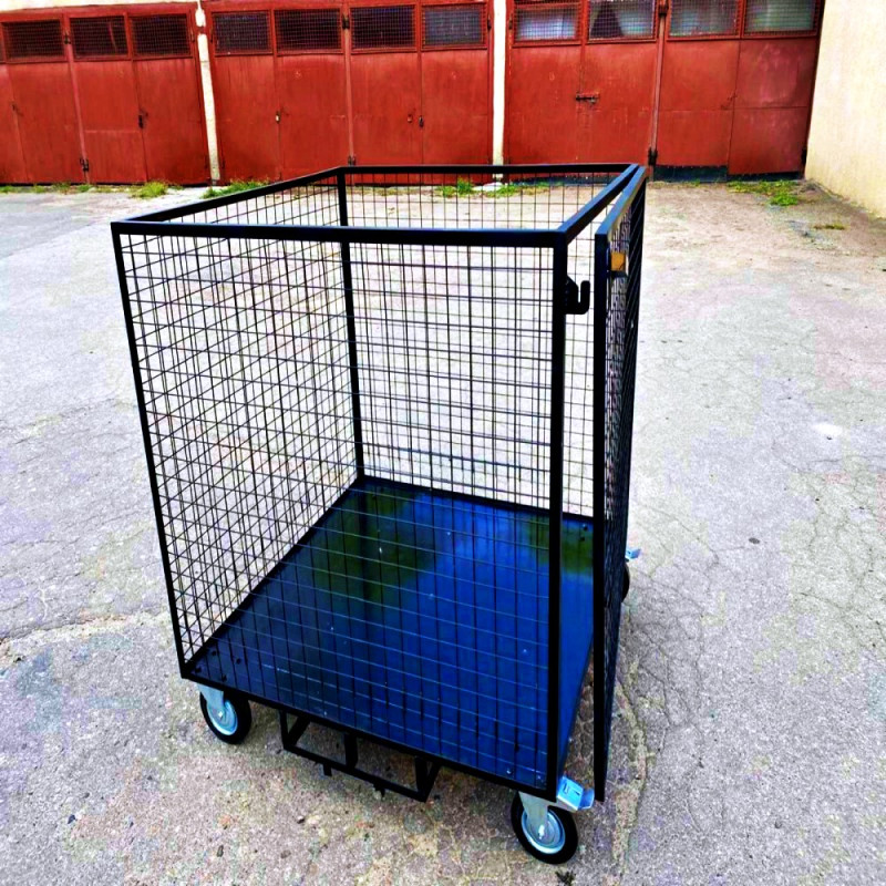 Сітчастий контейнер для транспортування товарів на колесах